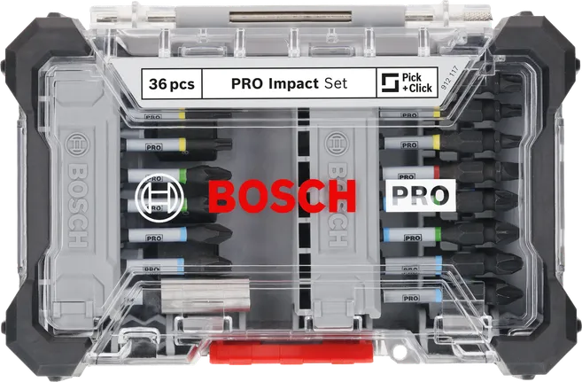 Conjunto de 36 pontas de chave de fenda de impacto Bosch PRO.